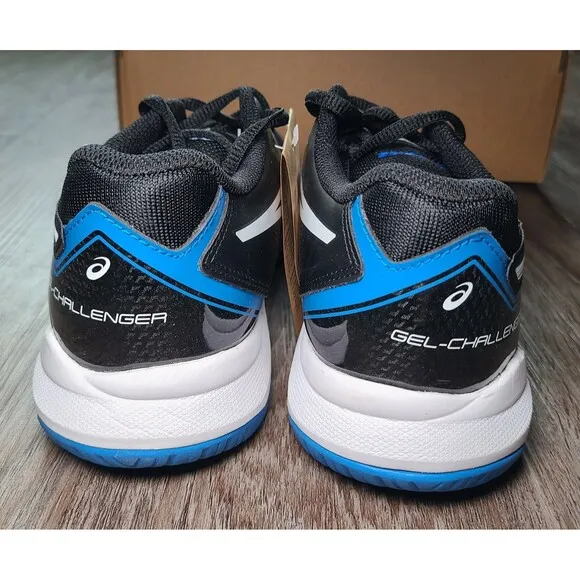 ASICS Gel Challenger 13 Black/Electric Blue Shoes Mens Size 7 EU 40 NWT 1041A222