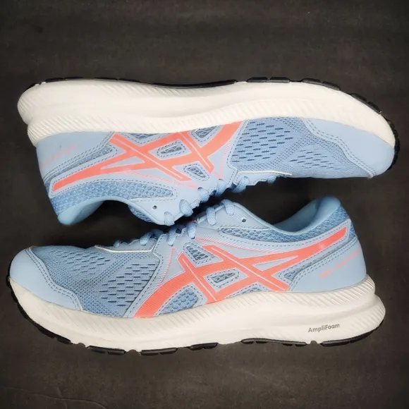 ASICS Gel Contend 7 Women's Blue and Pink Running Shoes 8.5