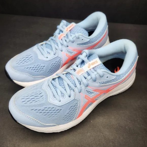 ASICS Gel Contend 7 Women's Blue and Pink Running Shoes 8.5