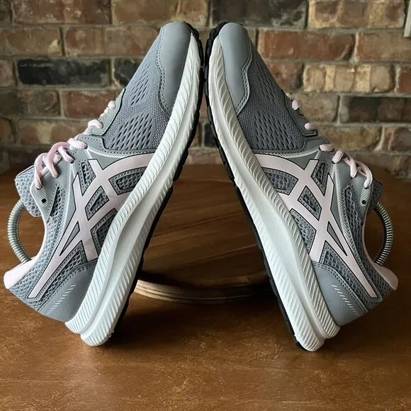 Asics Gel Contend Gray Pink White Running Shoes Sneakers Women's 11 Wide