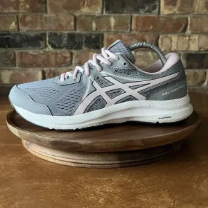 Asics Gel Contend Gray Pink White Running Shoes Sneakers Women's 11 Wide