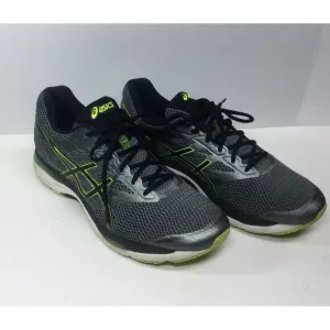 Asics Gel Cumulus 18 shoes Mens Sz 13 M T6C3N Gray/Black/Neon athletic Sneakers‎
