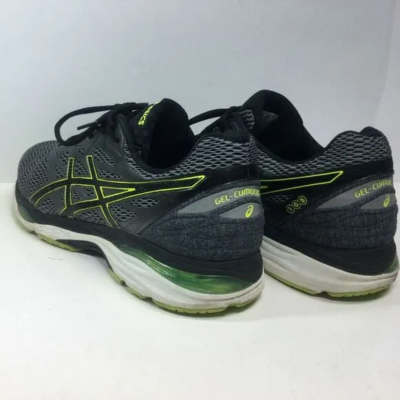 Asics Gel Cumulus 18 shoes Mens Sz 13 M T6C3N Gray/Black/Neon athletic Sneakers‎