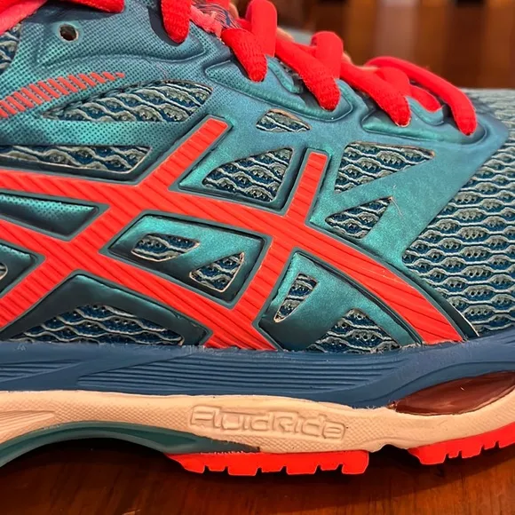 ASICS Gel Cumulus 18 shoes sneakers T6C8N 3906 running coral blue Womens Sz 6.5