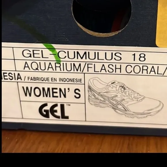 ASICS Gel Cumulus 18 shoes sneakers T6C8N 3906 running coral blue Womens Sz 6.5