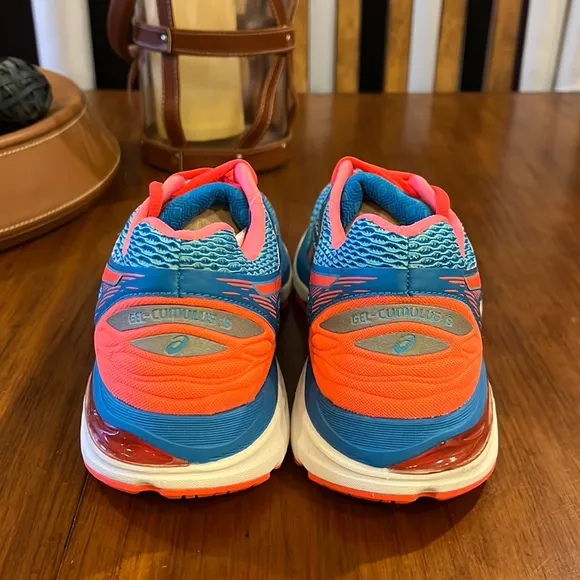 ASICS Gel Cumulus 18 shoes sneakers T6C8N 3906 running coral blue Womens Sz 6.5