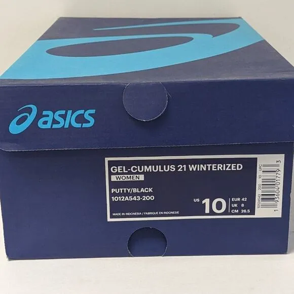 Asics Gel-Cumulus 21 Winterized Running Shoes, Putty, Women's 10 M