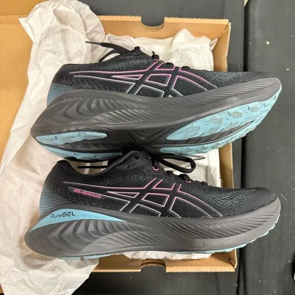 Asics Gel Cumulus 25 GTX Black Hot Pink Running Shoes Sneakers 8