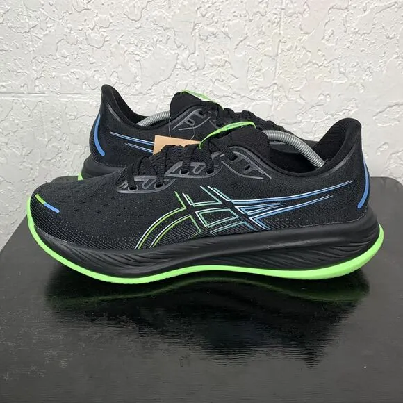 Asics Gel-Cumulus 26 Mens‎ Size 12.5 Black Green Running Shoes 1011B792