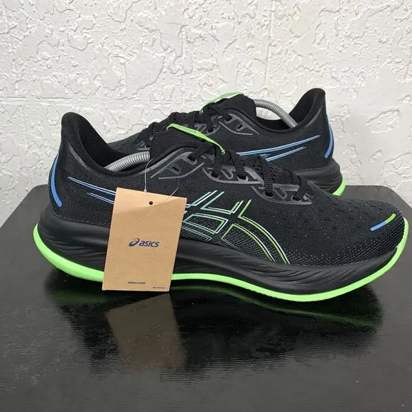 Asics Gel-Cumulus 26 Mens‎ Size 12.5 Black Green Running Shoes 1011B792