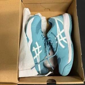 Asics Gel Dedicate 8 Gris Blue White Court Shoes Sneakers 8 Wide