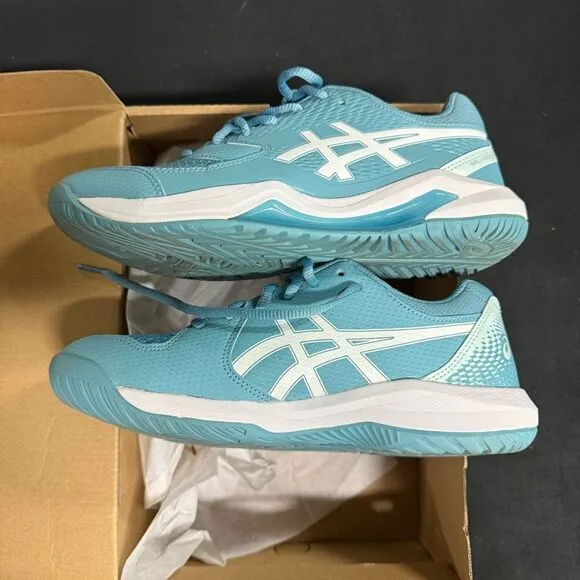 Asics Gel Dedicate 8 Gris Blue White Court Shoes Sneakers 8 Wide
