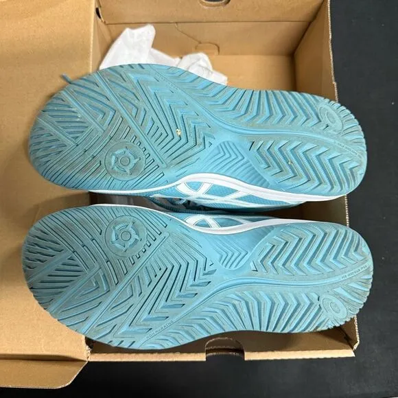 Asics Gel Dedicate 8 Gris Blue White Court Shoes Sneakers 8 Wide