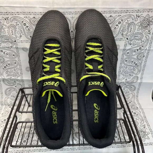 Asics GEL DIRT DOG 4 Black Track &amp; Field Shoes w/new Spikes ,Wrench Men’s Sz 13