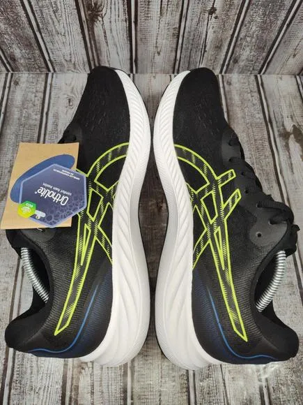 ASICS GEL-EXCITE 9 Men's Size 12 Black/Hazard Green Running Shoes 1011B338 NWOB