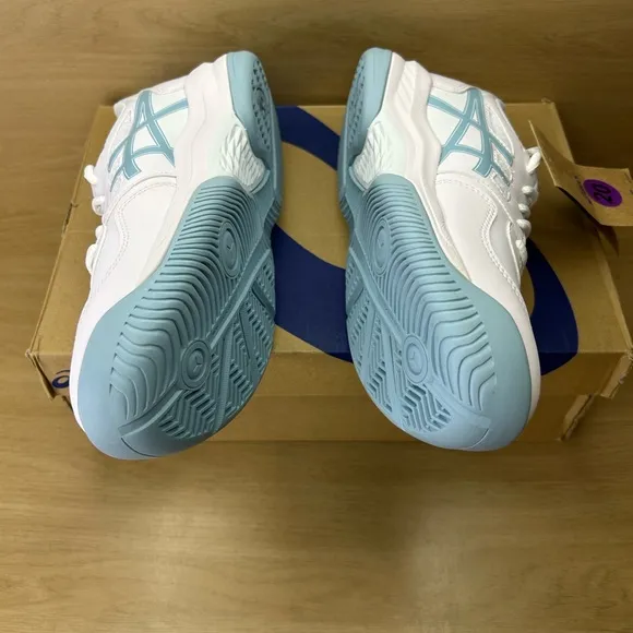 Asics Gel Game 8 Running Shoes Kids 6.5 Womens 4.5 White/Smoke Blue