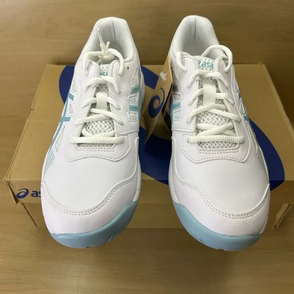 Asics Gel Game 8 Running Shoes Kids 6.5 Womens 4.5 White/Smoke Blue