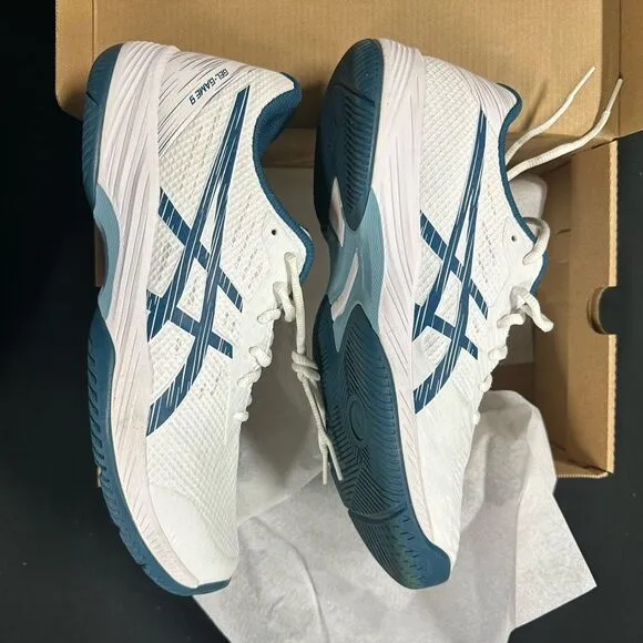 Asics Gel Game 9 Court Shoes Sneakers 9 White Restful Teal