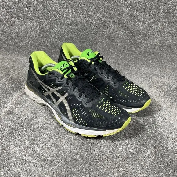 Asics Gel Kayano 23 Athletic Shoes Sneakers Running Black Green 1011B169 Mens 13