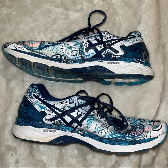 ASICS Gel Kayano 23 NYC blue splatter multicolored tennis Shoes, Dynamic Duomax