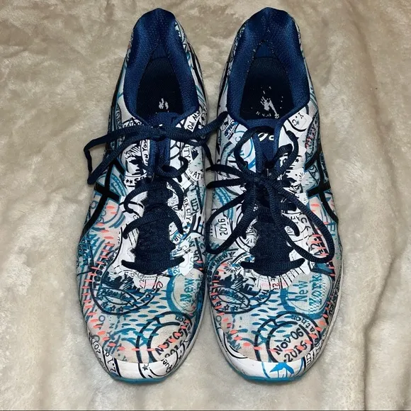 ASICS Gel Kayano 23 NYC blue splatter multicolored tennis Shoes, Dynamic Duomax
