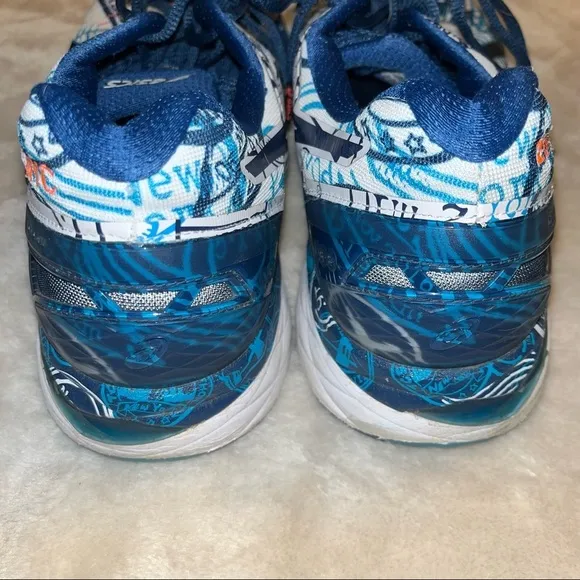 ASICS Gel Kayano 23 NYC blue splatter multicolored tennis Shoes, Dynamic Duomax