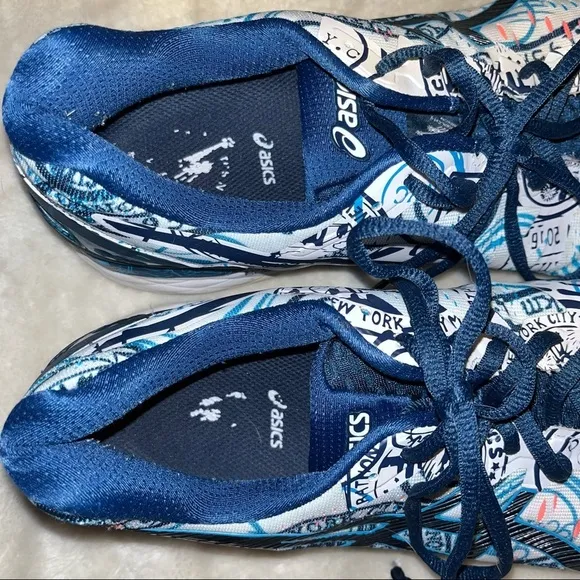 ASICS Gel Kayano 23 NYC blue splatter multicolored tennis Shoes, Dynamic Duomax