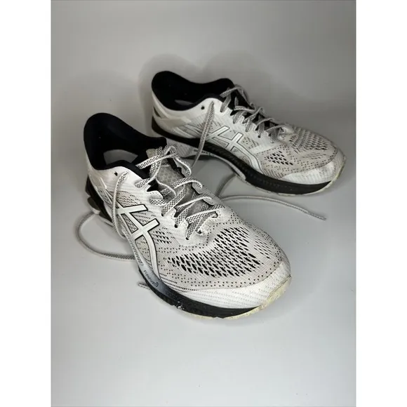 Asics Gel Kayano 26 Women's Running Shoes Size 9 White Black 1012A457