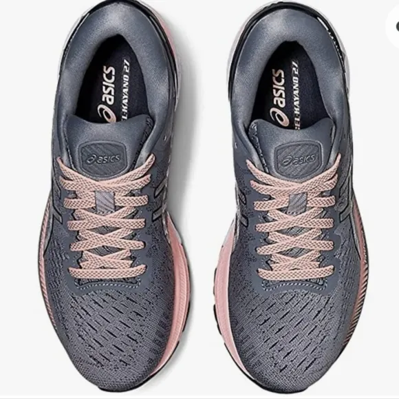 Asics Gel Kayano 27 running shoes. Grey with pink insoles 10.5W.