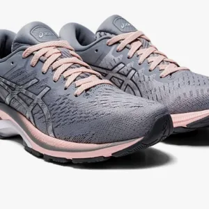 Asics Gel Kayano 27 running shoes. Grey with pink insoles 10.5W.