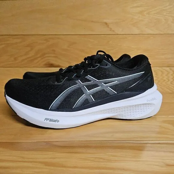 Asics Gel-Kayano 30 Womens Running Shoe Sneaker Black White Sheet Rock