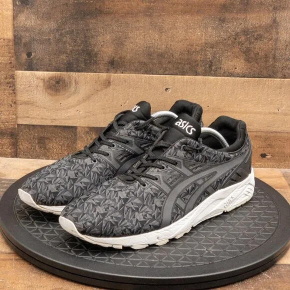 ASICS GEL KAYANO TRAINER EVO MENS ATHLETIC SHOES BLACK GRAY LOW RETRO SIZE 11.5