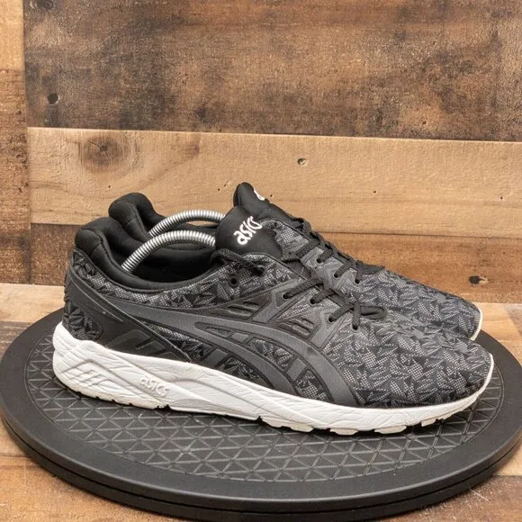 ASICS GEL KAYANO TRAINER EVO MENS ATHLETIC SHOES BLACK GRAY LOW RETRO SIZE 11.5