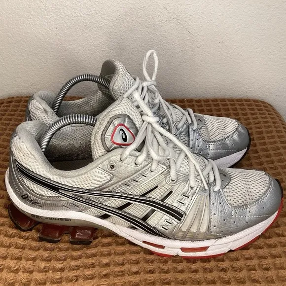 Asics Gel Kinsei Running Mens Sz 9 Silver Metallic Shoes Sneaker Casual 1021A117
