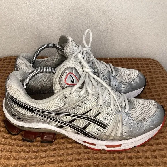 Asics Gel Kinsei Running Mens Sz 9 Silver Metallic Shoes Sneaker Casual 1021A117