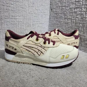 Asics Gel Lyte 3 III Men's Size 10.5 US Beige Burgundy Sneaker Shoes 1191A201