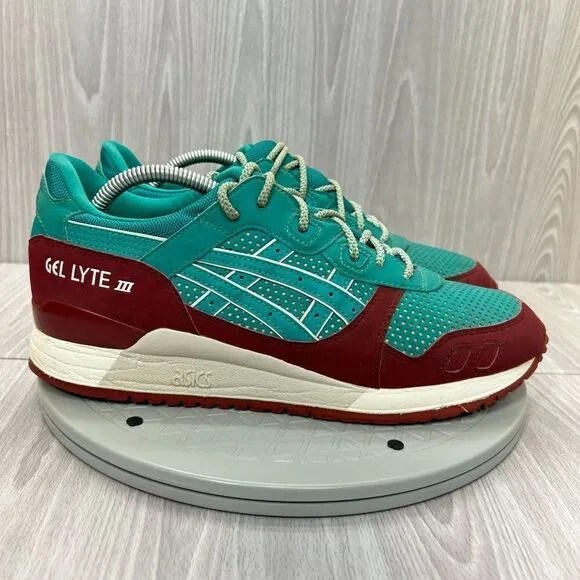 Asics Gel-Lyte III Spectra Green Fabric Leather Athletic Sneakers Shoes Mens 10