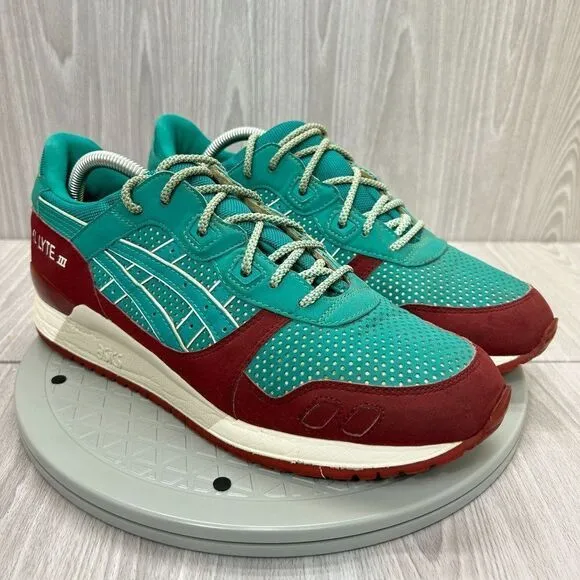 Asics Gel-Lyte III Spectra Green Fabric Leather Athletic Sneakers Shoes Mens 10