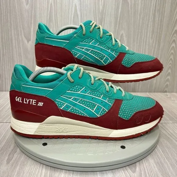 Asics Gel-Lyte III Spectra Green Fabric Leather Athletic Sneakers Shoes Mens 10