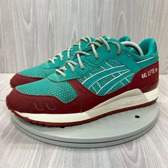 Asics Gel-Lyte III Spectra Green Fabric Leather Athletic Sneakers Shoes Mens 10