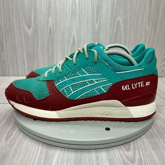Asics Gel-Lyte III Spectra Green Fabric Leather Athletic Sneakers Shoes Mens 10