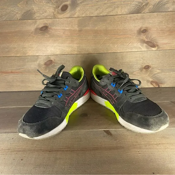 ASICS gel lyte neon mens size 11 shoes gray green suede low top sneakers