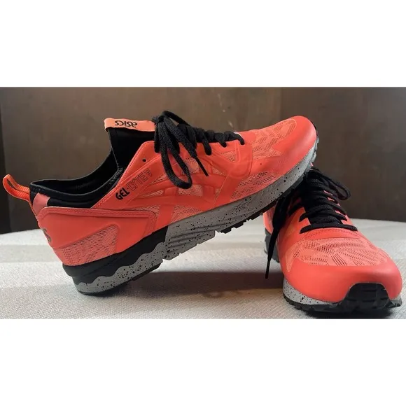 Asics Gel-Lyte V 5 Orange Black Gray Running Shoes Sneakers HY7M1 Men Size 10.5