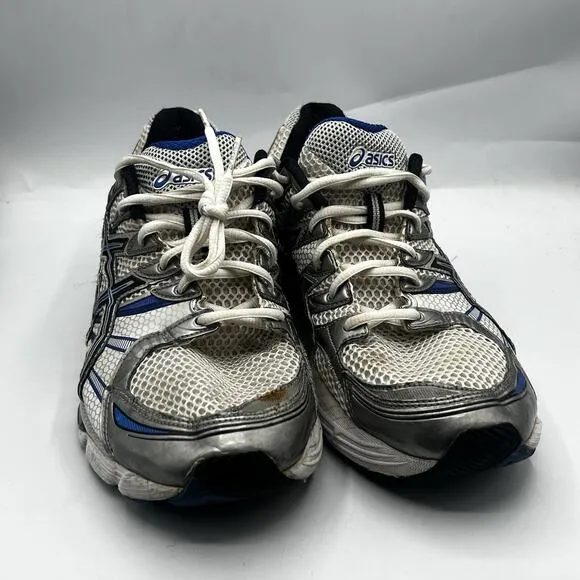 Asics Gel-Nimbus 12 Mens Size 9W Silver/Blue/White Running Shoes Sneakers T046N