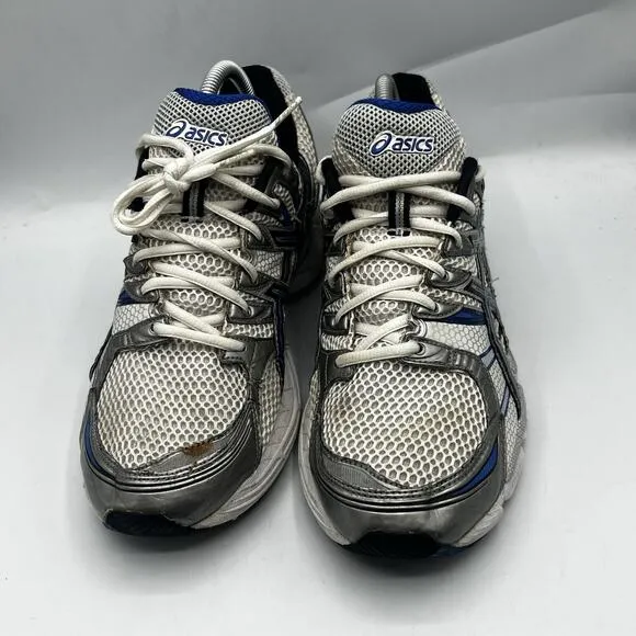 Asics Gel-Nimbus 12 Mens Size 9W Silver/Blue/White Running Shoes Sneakers T046N