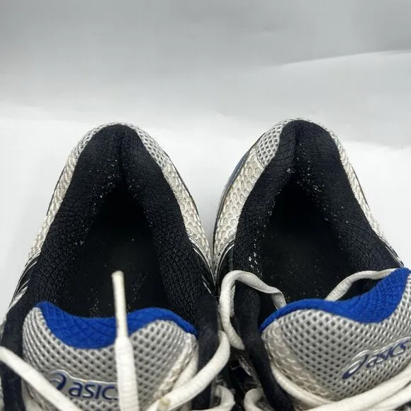 Asics Gel-Nimbus 12 Mens Size 9W Silver/Blue/White Running Shoes Sneakers T046N