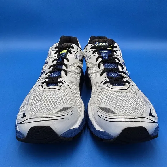 Asics Gel Nimbus 16 T437N Men Size US 13 White Black Blue Running Shoes