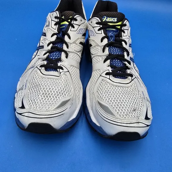 Asics Gel Nimbus 16 T437N Men Size US 13 White Black Blue Running Shoes