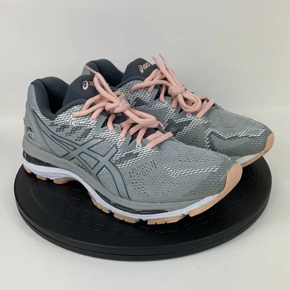 Asics Gel-Nimbus 20 Grey/Pink Athletic Running Shoes T850N Women's Size 8.5