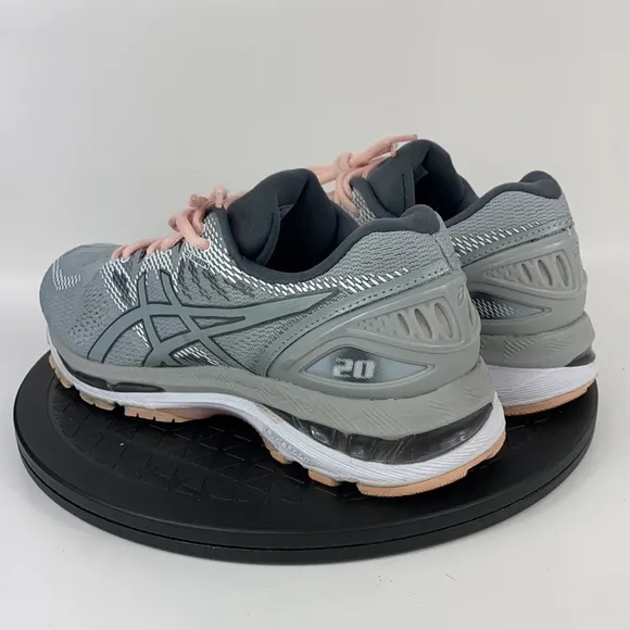 Asics Gel-Nimbus 20 Grey/Pink Athletic Running Shoes T850N Women's Size 8.5